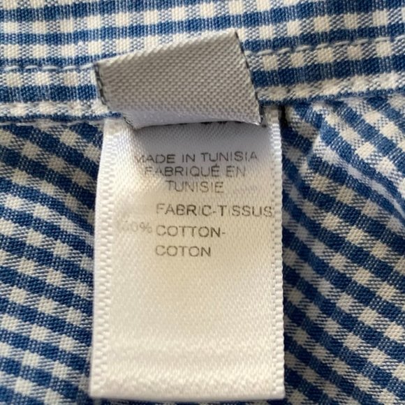 Armani Collizioni Blue Gingham Plaid Dress Shirt - Picture 6 of 7